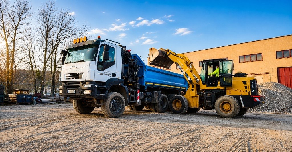Nákladná doprava EL BAUEN — nákladné auto a nakladač